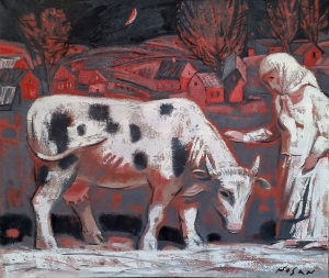 Painting Maria meets Kvitka, artist Volodymyr Nosan