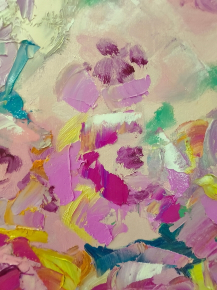 Painting Peonies 5, artist Nina Lytvyn