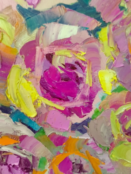 Painting Peonies 5, artist Nina Lytvyn
