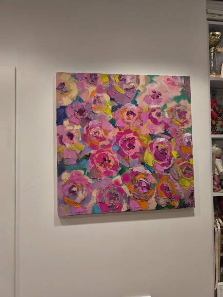 Painting Peonies 5, artist Nina Lytvyn