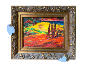 Painting Evening landscape, artist Mykhailo Demtsiu Painting Evening landscape, artist Mykhailo Demtsiu