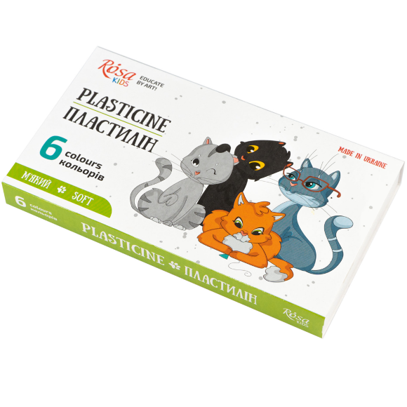 Набор пластилина Cats со стеком 6×96г ROSA Kids