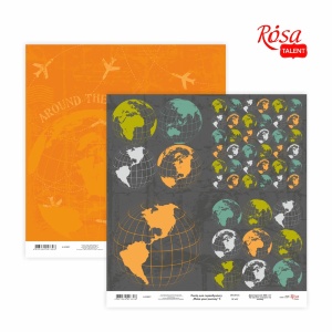 Бумага для скрапбукинга „Make your journey“ 5 двухсторонняя 30,48х30,48см 200г/м2 ROSA TALENT