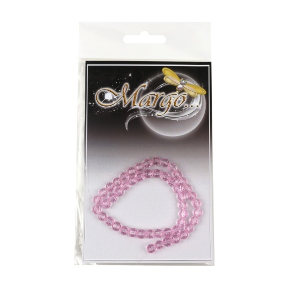 Бусины стеклянные Имитация хрусталя 6мм Розовые светлые 50шт