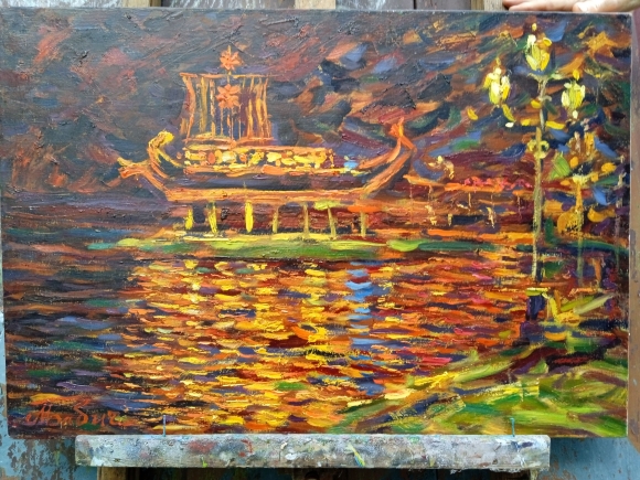 Painting "Illumination of the Argo in Yalta" by artist Maxim Babich