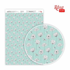 Бумага дизайнерская односторонняя„Magic flowers“ 6 21х29,7см глянцевая 250г/м2 ROSA TALENT
