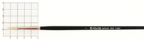 Кисть синтетика круглая Milk 1108R №1 длинная ручка KOLOS