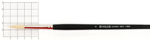 Кисть синтетика круглая Milk 1108R №1 длинная ручка KOLOS