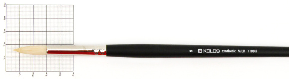 Кисть синтетика круглая Milk 1108R №1 длинная ручка KOLOS