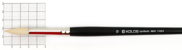 Кисть синтетика круглая Milk 1108R №1 длинная ручка KOLOS