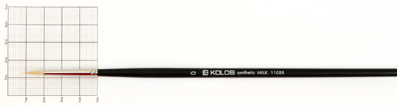 Кисть синтетика круглая Milk 1108R №1 длинная ручка KOLOS