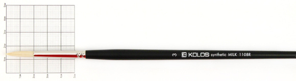 Кисть синтетика круглая Milk 1108R №1 длинная ручка KOLOS