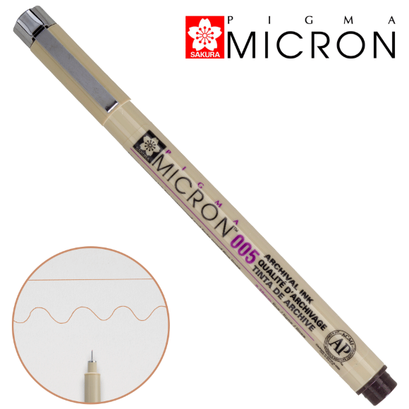 Линер PIGMA MICRON (0.05), 0,2мм Оранжевый, Sakura