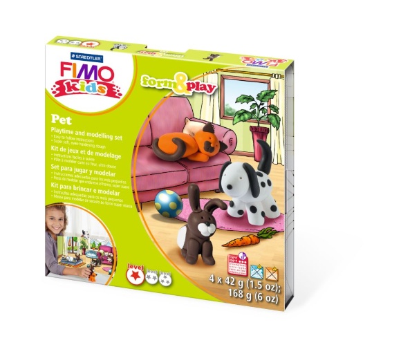 Набор пластики Fimo kids "Домашние любимцы" 4цв 42г Fimo