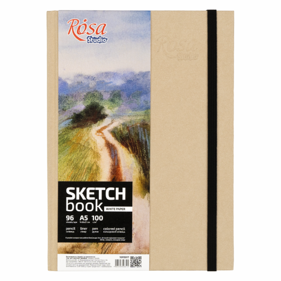 Блокнот для рисунка A5 (14,8х21см) 100г/м2 96л. кремовый ROSA Studio Блокнот для рисунка A5 (14,8х21см) 100г/м2 96л. кремовый ROSA Studio