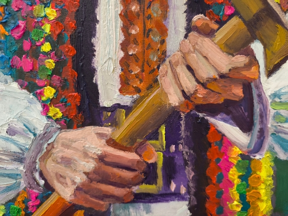 Painting Hutsuls, artist Nina Lytvyn