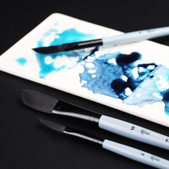 Кисть синтетика шаблевидная плоская даггер STREAM 143 короткая ручка ROSA