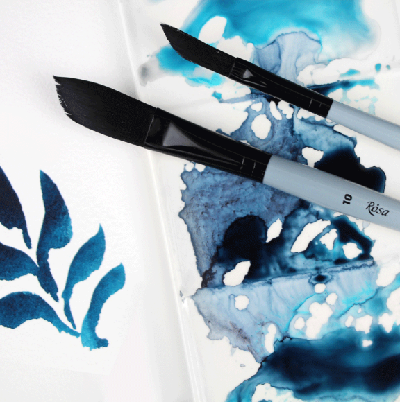 Кисть синтетика шаблевидная плоская даггер STREAM 143 короткая ручка ROSA