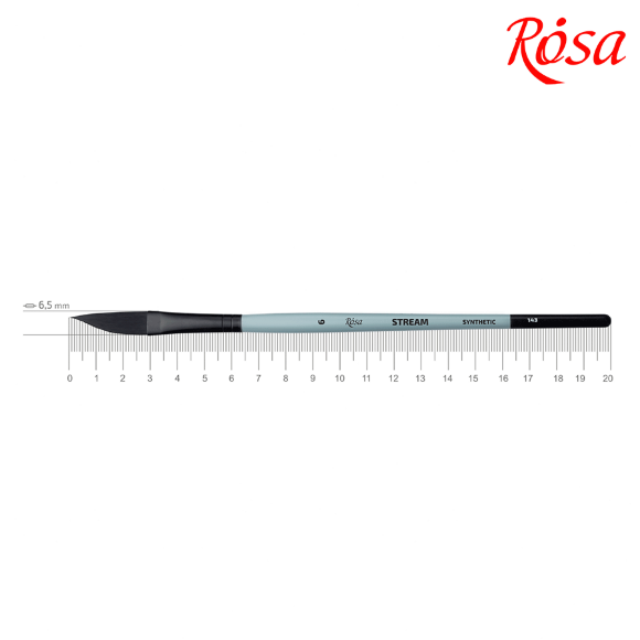 Кисть синтетика шаблевидная плоская даггер STREAM 143 короткая ручка ROSA