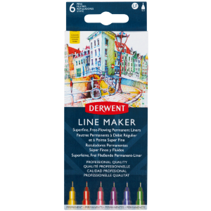 Набор линеров Line Maker Colour, 6шт цветные, Derwent