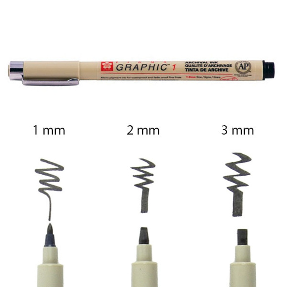 Линер-маркер PIGMA GRAPHIC 1мм черный Sakura Линер-маркер PIGMA GRAPHIC 1мм черный Sakura