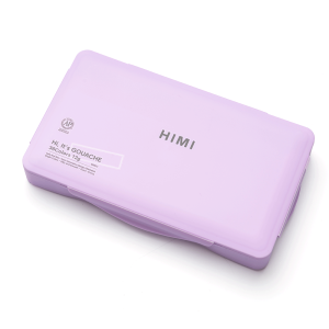 Набор гуашевых красок Twin Cup 36×12мл (в комплекте 3 кисти) фиолетовый пластиковый пенал HIMI