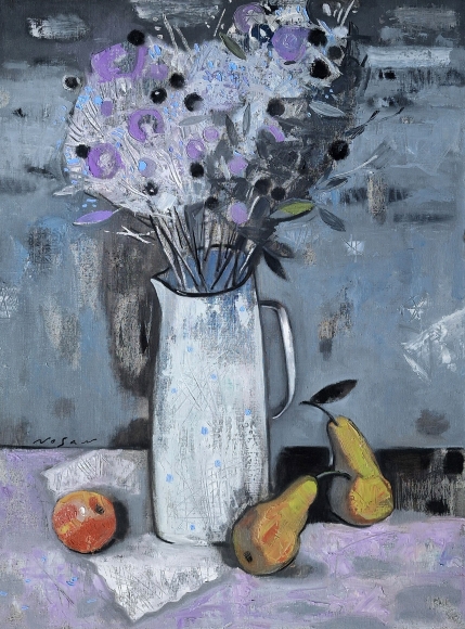 Painting Bouquet in a White Jug, artist Volodymyr Nosan