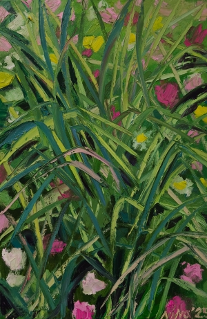 Painting Grass, artist Nina Lytvyn