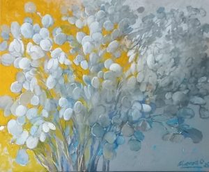 Painting  Lunaria,  Moon Grass, artist Orest Tsiupko
