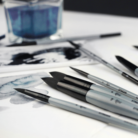 Кисть синтетика круглая STREAM 132 №0 короткая ручка ROSA Кисть синтетика круглая STREAM 132 №0 короткая ручка ROSA