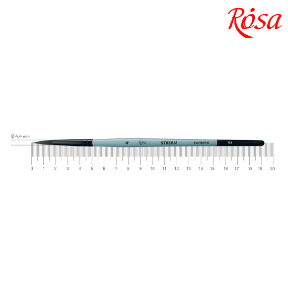 Кисть синтетика круглая STREAM 132 №0 короткая ручка ROSA Кисть синтетика круглая STREAM 132 №0 короткая ручка ROSA