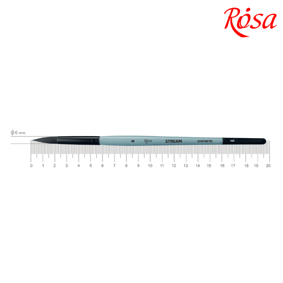 Кисть синтетика круглая STREAM 132 №0 короткая ручка ROSA Кисть синтетика круглая STREAM 132 №0 короткая ручка ROSA
