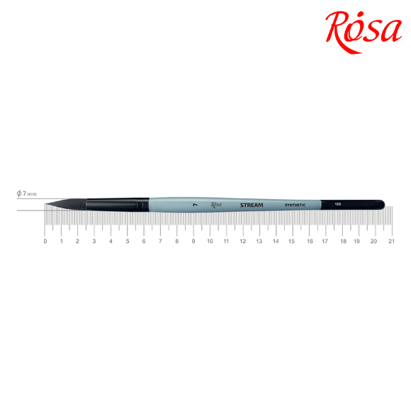 Кисть синтетика круглая STREAM 132 №0 короткая ручка ROSA Кисть синтетика круглая STREAM 132 №0 короткая ручка ROSA