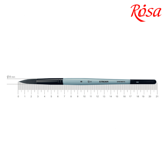 Кисть синтетика круглая STREAM 132 №0 короткая ручка ROSA Кисть синтетика круглая STREAM 132 №0 короткая ручка ROSA
