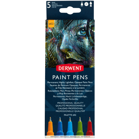 Набор цветных ручек PAINT PEN PALETTE №2, 5шт Derwent