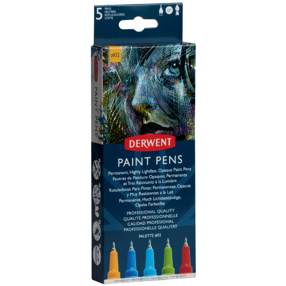 Набор цветных ручек PAINT PEN PALETTE №2, 5шт Derwent