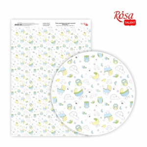 Бумага дизайнерская односторонняя „Sweet Boy“ 7 21х29,7см глянцевая 250г/м2 ROSA TALENT