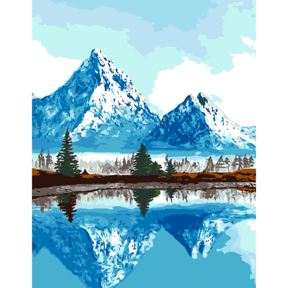 Картина по номерам „Горные вершины“ 35×45см в коробке ROSA START