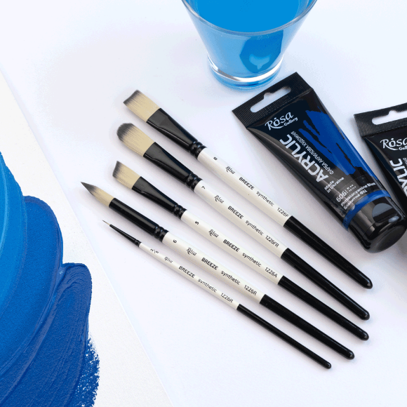 Кисть синтетика круглая BREEZE 1226R №000 короткая ручка ROSA