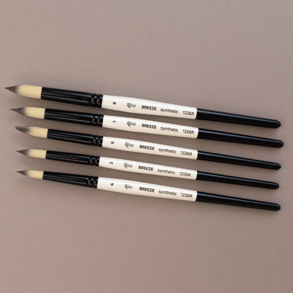 Кисть синтетика круглая BREEZE 1226R №000 короткая ручка ROSA