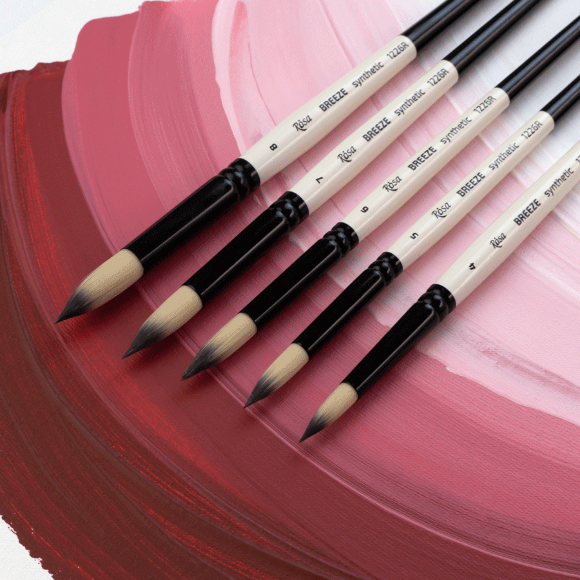 Кисть синтетика круглая BREEZE 1226R №000 короткая ручка ROSA