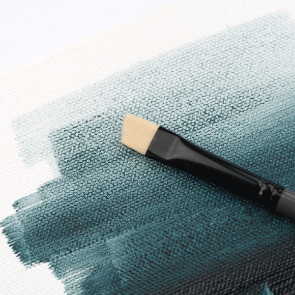 Кисть синтетика угловая TERRA 1608A №1 длинная ручка ROSA