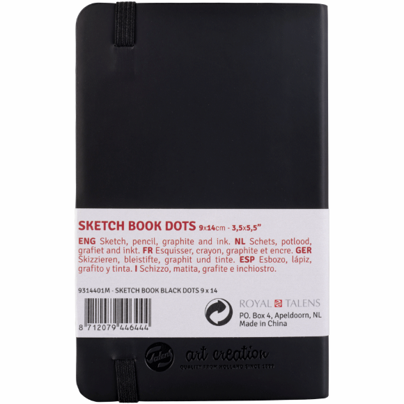 Блокнот для графики и каллиграфии в точку Talens Art Creation DOTS 30х21см 80г/м2 черный 80л Royal Talens