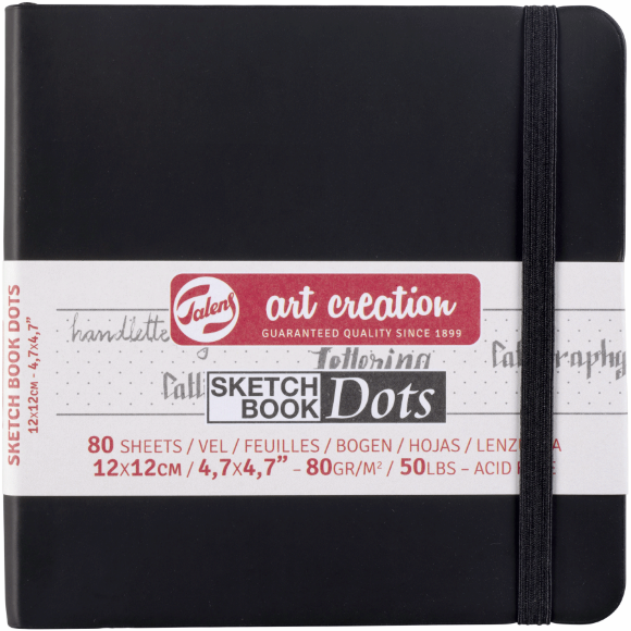 Блокнот для графики и каллиграфии в точку Talens Art Creation DOTS 30х21см 80г/м2 черный 80л Royal Talens