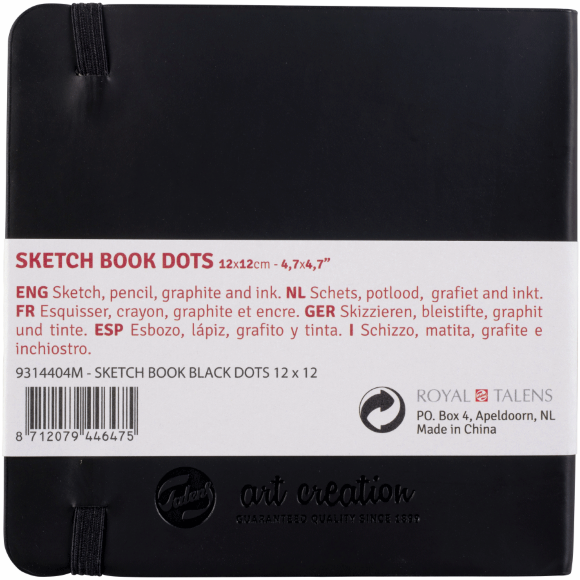 Блокнот для графики и каллиграфии в точку Talens Art Creation DOTS 30х21см 80г/м2 черный 80л Royal Talens