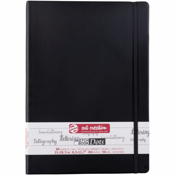 Блокнот для графики и каллиграфии в точку Talens Art Creation DOTS 30х21см 80г/м2 черный 80л Royal Talens