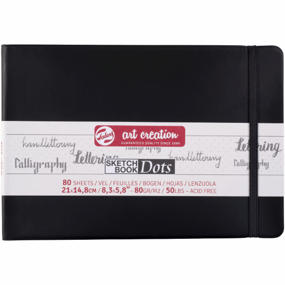 Блокнот для графики и каллиграфии в точку Talens Art Creation DOTS 30х21см 80г/м2 черный 80л Royal Talens