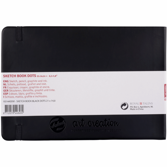 Блокнот для графики и каллиграфии в точку Talens Art Creation DOTS 30х21см 80г/м2 черный 80л Royal Talens