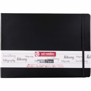Блокнот для графики и каллиграфии в точку Talens Art Creation DOTS 30х21см 80г/м2 черный 80л Royal Talens