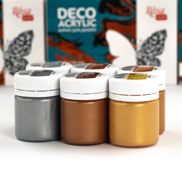 Набор акриловых красок для декора металлики 6×20мл ROSA ТАLENT